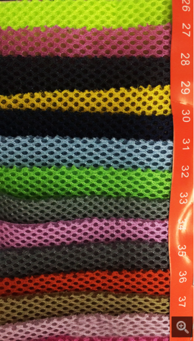 DG-XHFZ   普通280g  三明治網眼布   3D三層網布    100%滌綸   200-210（g/㎡)  54寸   精梳   硬網 挺身 粗網 細節-1